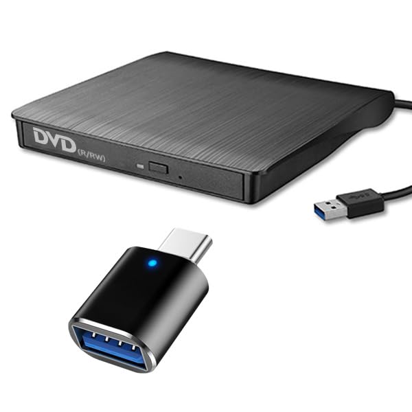 

DVD External USB CD Conversion Adapter Portable High Lightweight Drive, 3.0 Drive, Type-C Included, Drive, CD/DVD Player, CD/DVD Drive, Quiet, Speed,