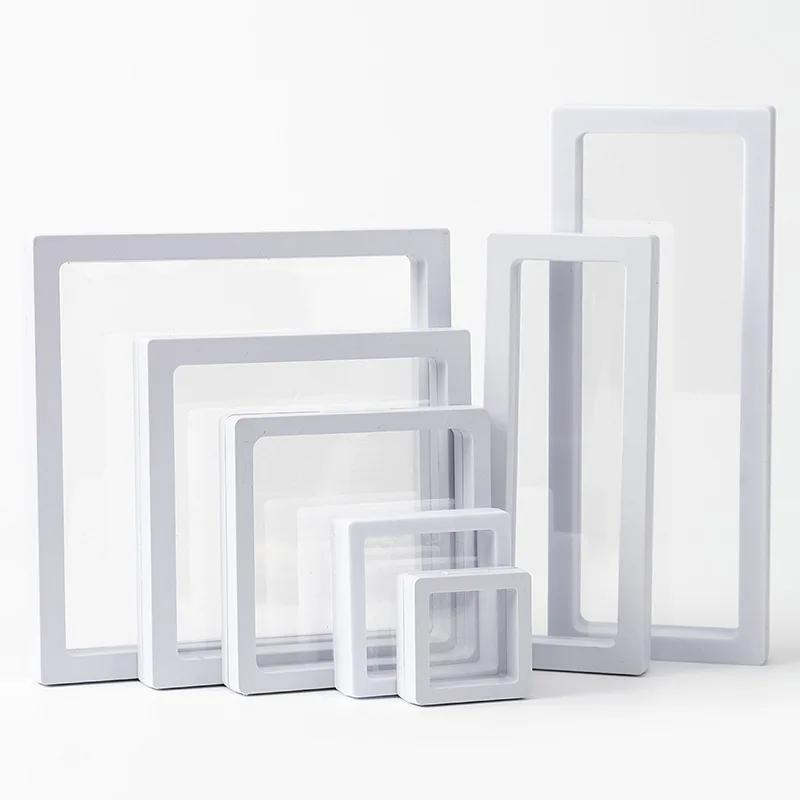10 pièces/set Présentoirs Cadre Flottant 3D Film Mince Transparent PE Boîte d'Affichage Flottante Boîte de Rangement pour Bijoux Boîtes Organisatrices