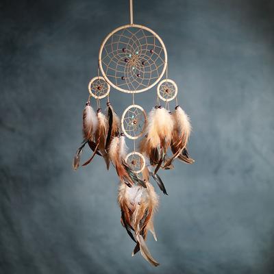 Bohemian hnědé peří Lapače snů Vintage větrné zvonkohry Domácí dekorace Ručně vyráběné ozdoby Závěsné na zeď Pro sváteční dárky