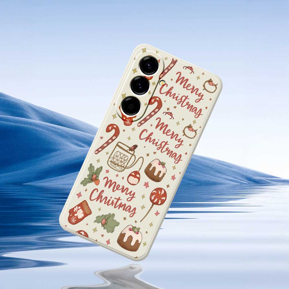 For Samsung Galaxy A56 5G Case Merry Christmas Pattern Printing Straight Edge TPU Phone Back Cover