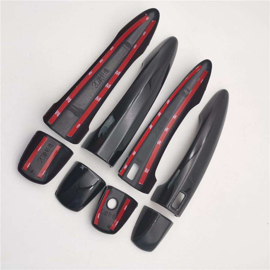 For Nissan Altima 2019 2020 Glossy Black Side Smart Lock Door Handle Covers Trim