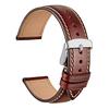 [WOCCI] Genuine Leather Watch Strap 18mm Italian Calf Leather Replacement Watch Band (Wine Red/Silver Buckle)