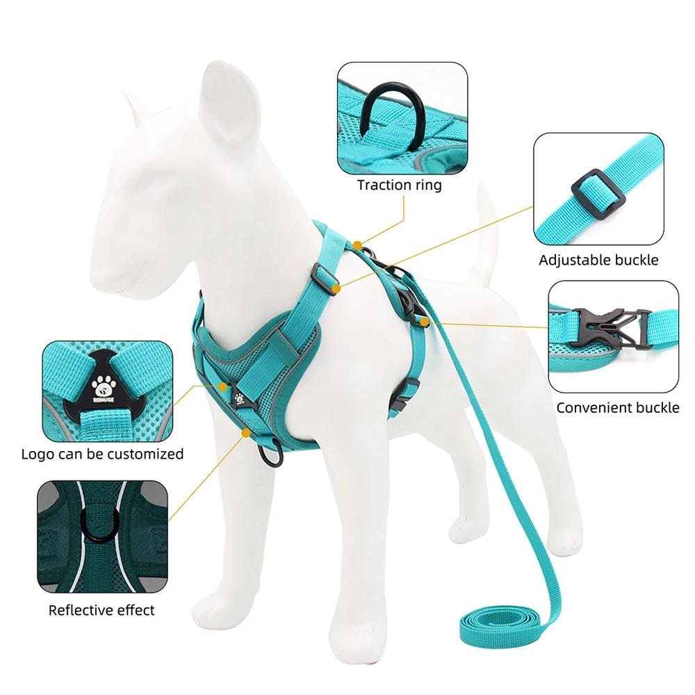 Breathable Dog Harness and Leash Set Tactical Reflective Puppy Vest Harness For Small Medium Dogs Cats Chest Strap Pet Supplies
