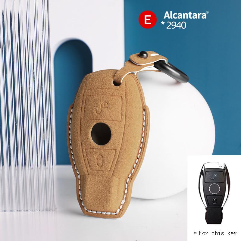New suede car key case cover protector shell For Mercedes Benz A B C E Class GLS GLA GLK GLC CLS CLA AMG W204 W205 W212 W463