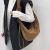 Han Fashion Suede Shoulder Bag 2026 New Folded Dumpling Bag Versatile Suede Casual Messenger Bag