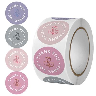 High-Value Rose Floral Thank You Stickers – Self-Adhesive Decorative Labels for Gift Packaging & Box Sealing