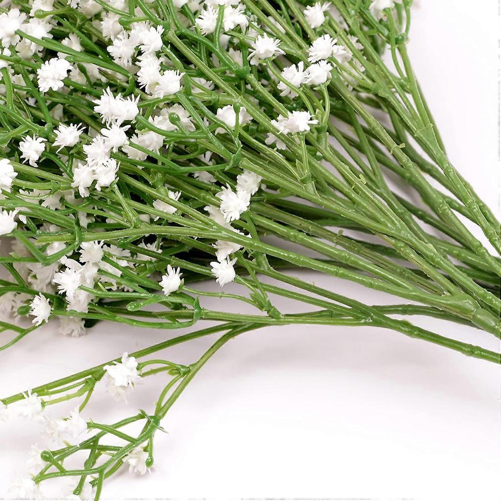 Artificial Gypsophila 12Pc White Silk Flower for Wedding, Party, Bride, Office Decor