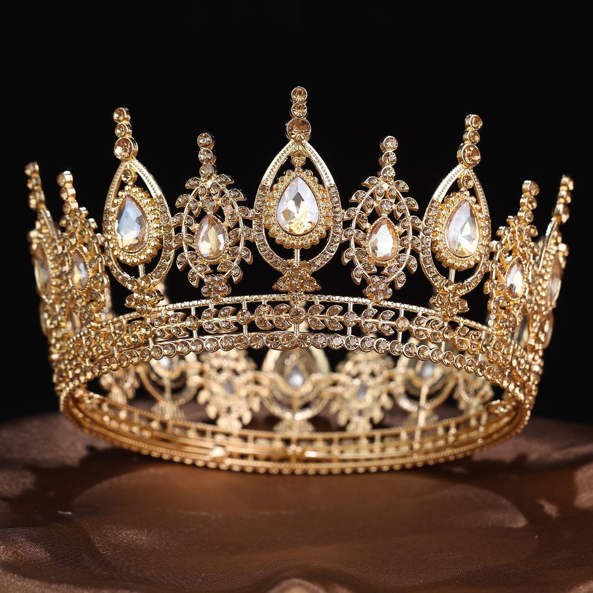 

Baloch Full Circle Teardrop Crown Headwear for Brides Wedding Dress Accessories Birthday Coming of Age Gifts Round Crown Hair Accessories