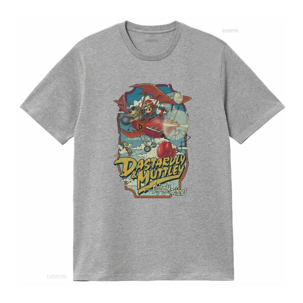 1969 Vintage Dastardly and Muttley Flying Machines Maglietta Uomo vintage Lavata Morbida abbigliamento stilista Moda Elasticizzata Elegante