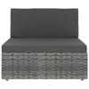 VidaXL Salon de jardin 4 pcs Résine tressée Gris