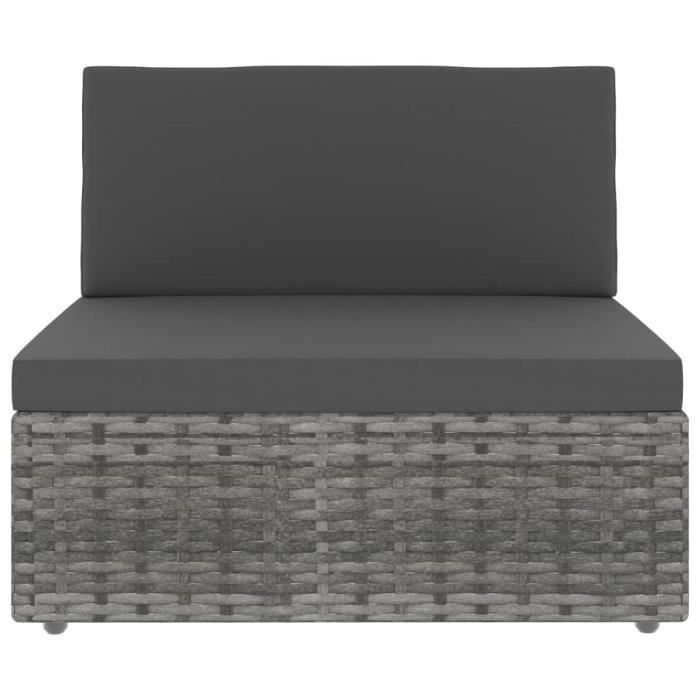 VidaXL Salon de jardin 4 pcs Résine tressée Gris