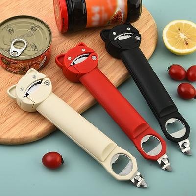 Adjustable Magnetic Suction Can Opener - Anti-Slip Plastic & Stainless Steel Manual Bottle Cap Twister & Bottle Opener Tool