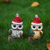 Cute Glowing Christmas Owl Statue Big Eyes Merry Christmas Decorations  Party Favors