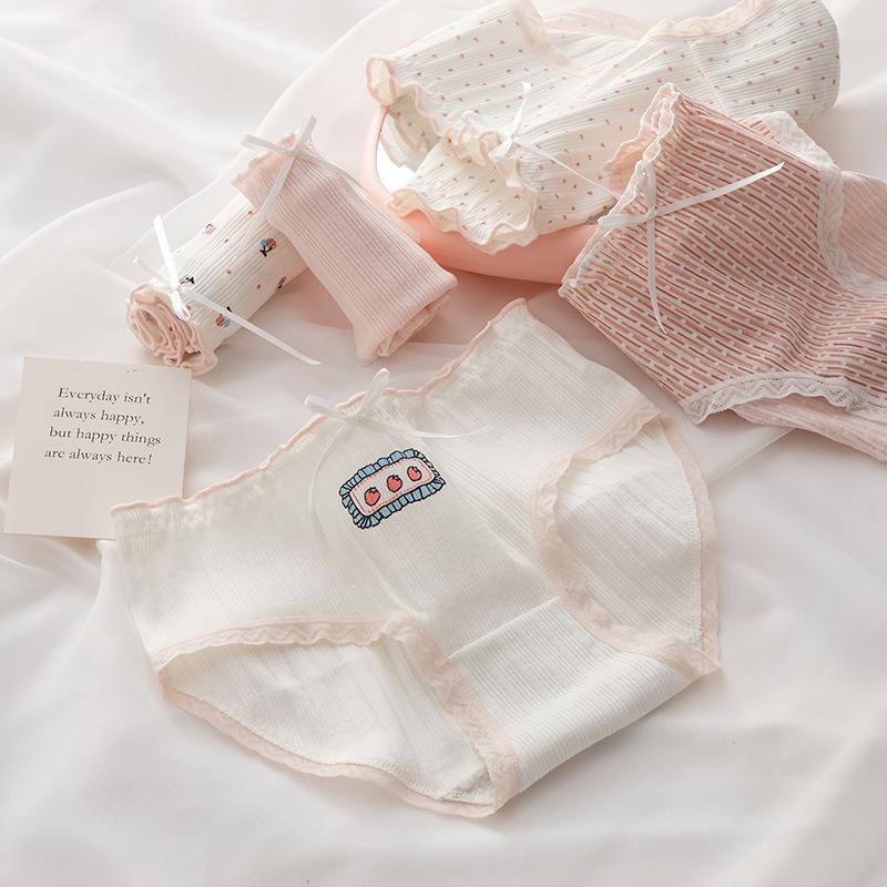 A-class baby cotton pure cotton crotch women's underwear, skin friendly, breathable, soft, high elasticity mid waist girls' triangle pants