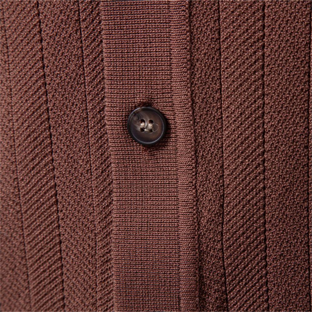 AIOPESON Men's Cuban Collar Knit Shirt Button Down Short Sleeve Smart Casual Old Money Vintage Resort Cardigan Top