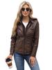 Damen Lederjacke mit Kapuze in Übergröße & Abnehmbares zweiteiliges Set für Frühling/Herbst