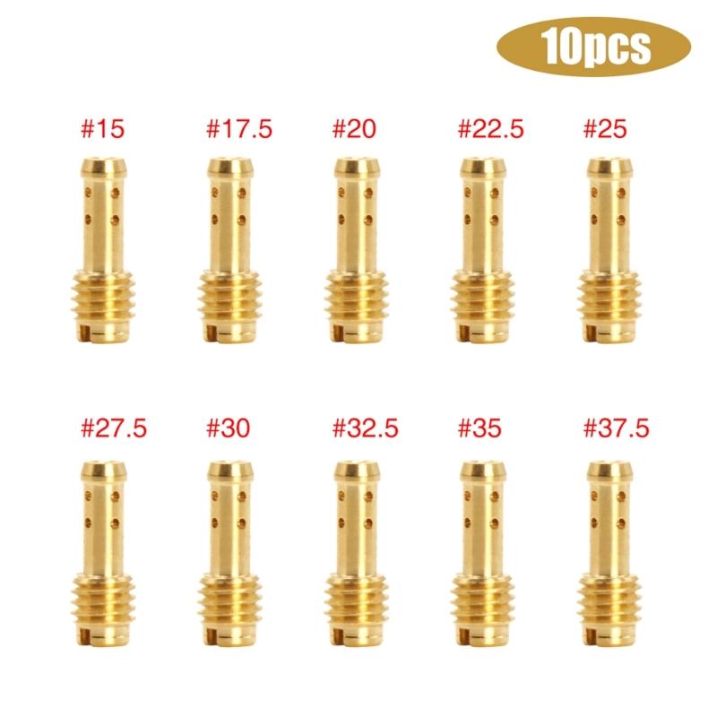 Motorcycle Carburetor Main Jets Injector Nozzle 8 Bleed Holes Pilot Jet Kit 10x