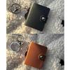 2Pack Mini Leather Photo Album with Keychains for Travel 2Inch Key Photo