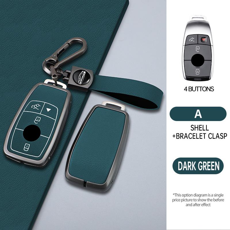 3/4 Button Zinc Alloy Key Fob Cover Case for 2019 2020 Mercedes-Benz A220 E63S AMG E-Class GLE 350 4MATIC E300 E400 E43 W213