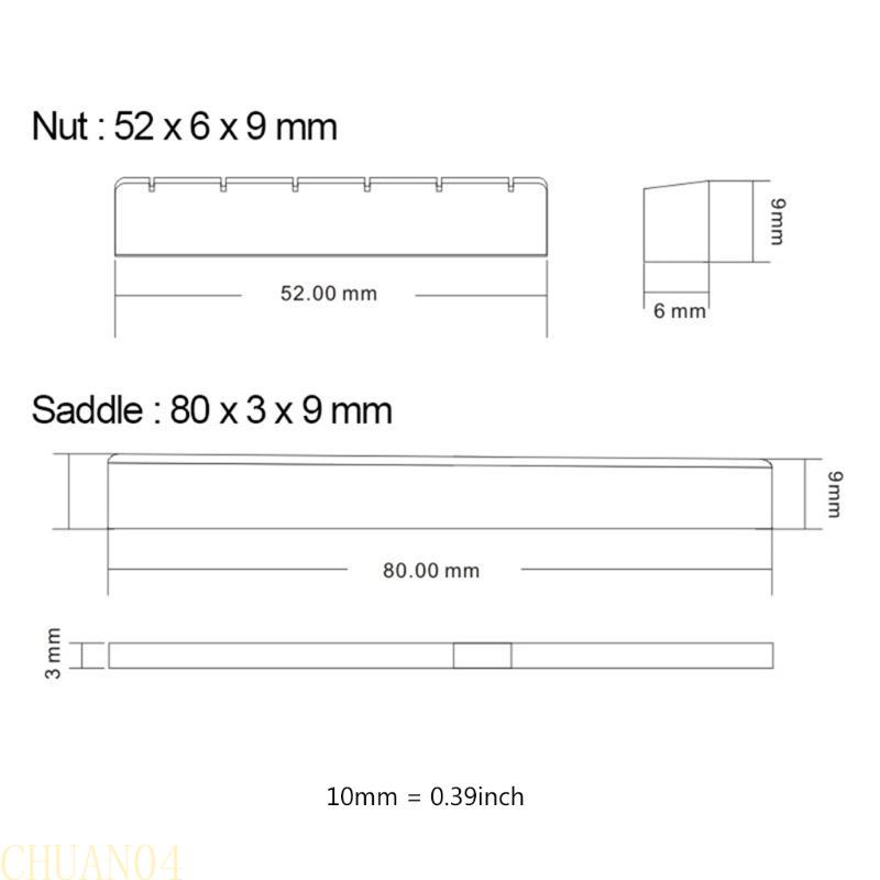 A1A2 2Pcs/lot Musical Instruments Bone Nut For Electric Guitar Bone Nut Saddle Guitar Parts White Guitar String Pillow