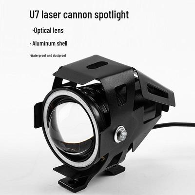 Universal U7 LED Motorcycle Spotlight with Super Bright Laser and Angel Eye Flashing Headlight