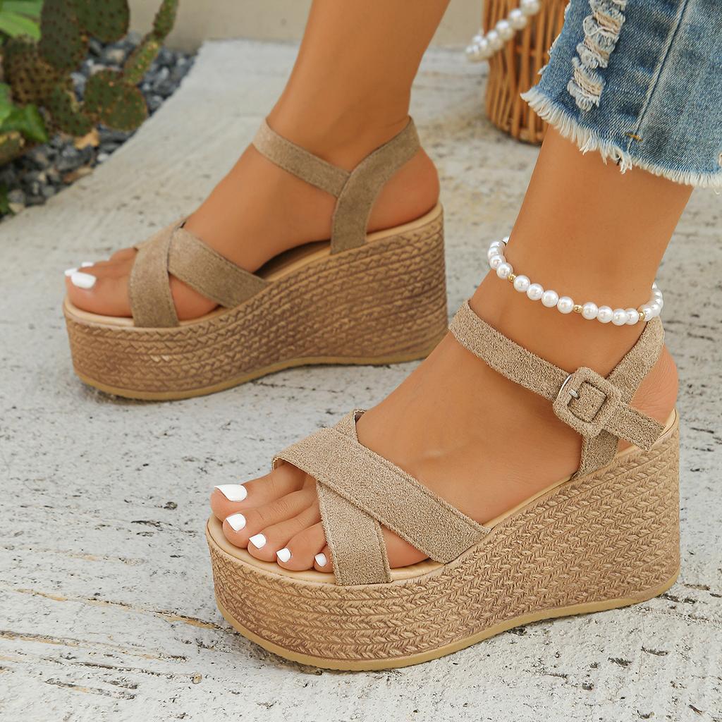Fashion Women Wedge Sandals Summer New Fashion Platform Buckle Casual Comfortable Walking Sandals Shoes for Women Sandalias De Mujer