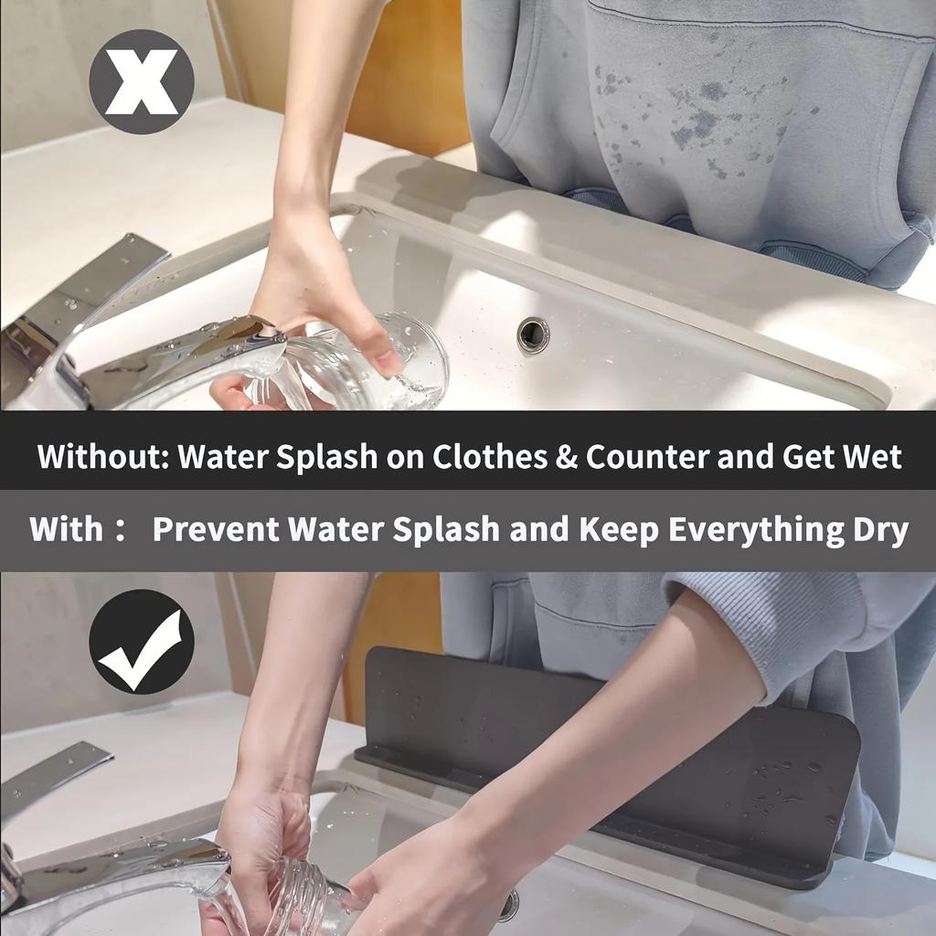 Baffle Paraspruzzi per Lavello in Silicone Protegge i Panni dall'Acqua Schizzante Baffle Paraspruzzi per Lavare i Piatti Rubinetto Bagno