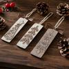 Indoor Xmas Tree Trims Wooden Christmas Pendant with Lanyard, Double Layer Solid Wood Party Supplies Hanging Ornament, Bow Decor for Holiday