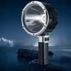 Rechargeable Spotlight 100000 , Bright LED Spotlight Flashlight with COB Light & Foldable Stand, Long Lasting Large Handheld Light for Boating Camping