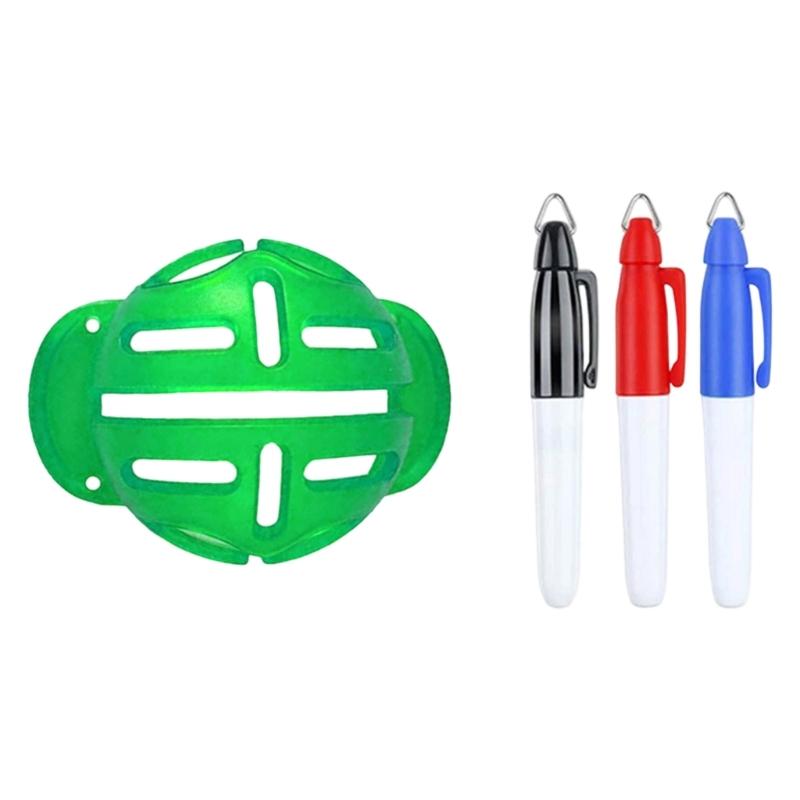 Golf Ball Putting Alignment Marking Tool Golf Ball Line Marker With 3 Pens Outdoor Sport Tool Gift for Golfer Enduring