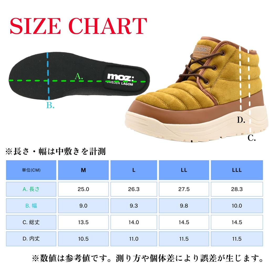 Mozu Winter Snow Urethane Fleece Size M Men's Boots, Waterproof, Water-Repellent, Non-Slip, Padded, Lining, Brown, 4671, (4671,BRO,M)