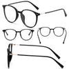 Stylish Eyeglasses for Women and Blue Light Round UV PC Black Gold B1692 [FEISEDY] Men, Blocking, Shape, Protection, Lightweight, Glasses,