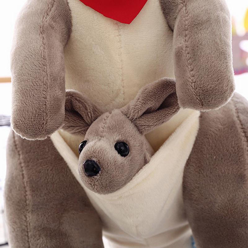 35Cm Lovely Mother & Child Kangaroo Plush Toys Plushie Pillow Big Size Stuffed Dolls For Baby Room Decor Birthday Christmas Gift