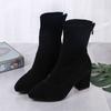 New boots socks boots short boots women's shoes thick heel pointed high heels elastic boots