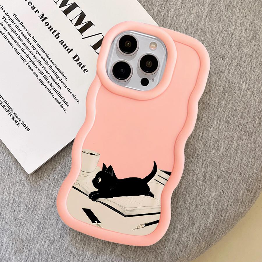 

Cute Cat Case for iPhone 12 14 XR 17 Air 16 Pro Max 8 11 13 15 Plus Soft Phone Cover iPhone XS Max