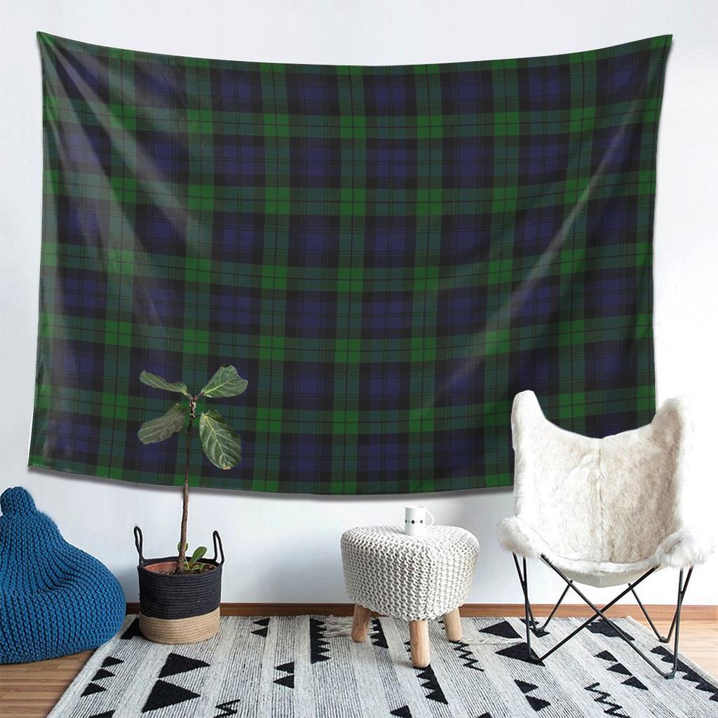 Black Watch Tartan Plaid Tapestry Decoration Art Aesthetic Tapestries for Living Room Bedroom Home Wall Cloth Wall Hanging