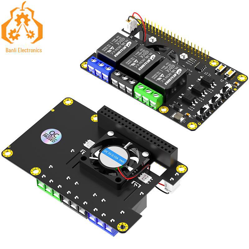 

Raspberry Pi 3-Way Relay Board with Fan & RGB-LED