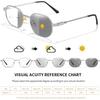 3 Pairs Anti-Blue Light Photochromic Reading Sunglasses Women Men Metal Round Trendy Classic Style Protection Unisex Eyewear