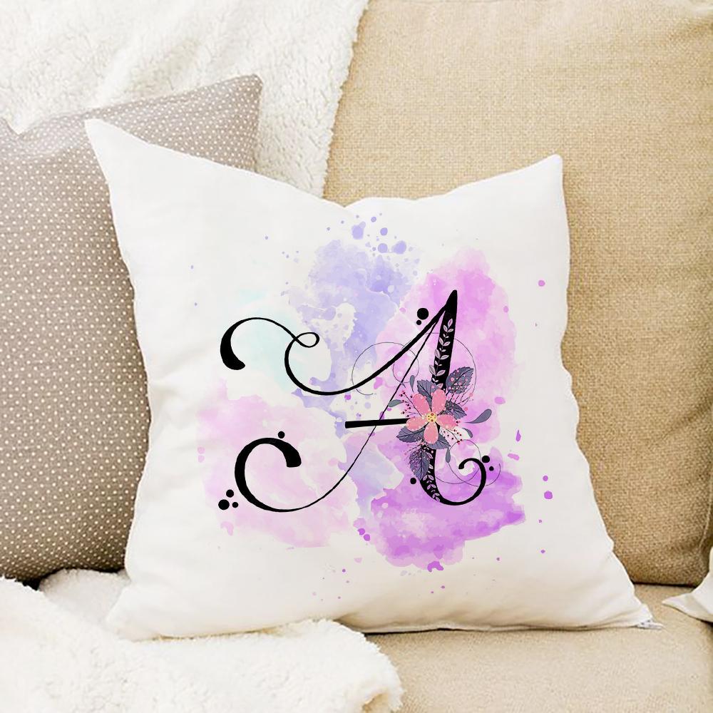 Английский алфавит ABC Печать Чехол для подушки Наволочка Декор Гостиная Диван Домашний Офис Подушки для спинки Чехол Сад Декоративный 450mm*450mm