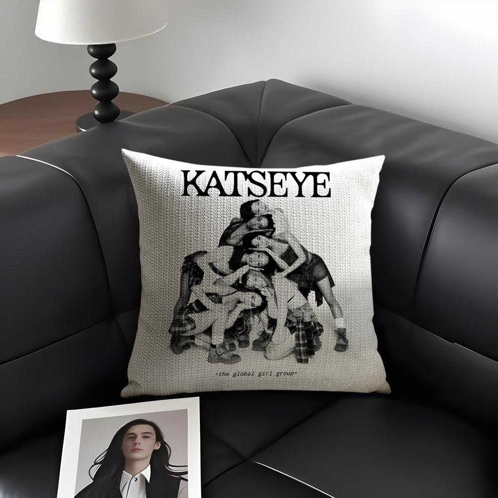KKatseye Star Cushion Cover Natural Linen Organic Fabric DoubleSided Printing Sofa Home Decor Gift Pillow Case