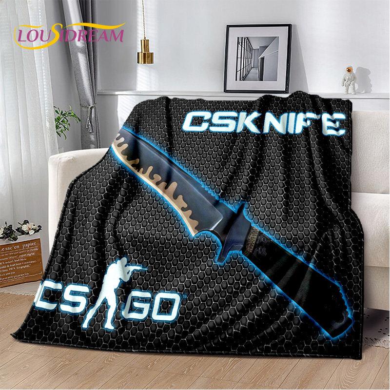 CS,knife,Swiss Knife Sword Games Soft Plush Blanket,Flannel Blanket Throw Blanket for Living Room Bedroom Bed Sofa Picnic Cover