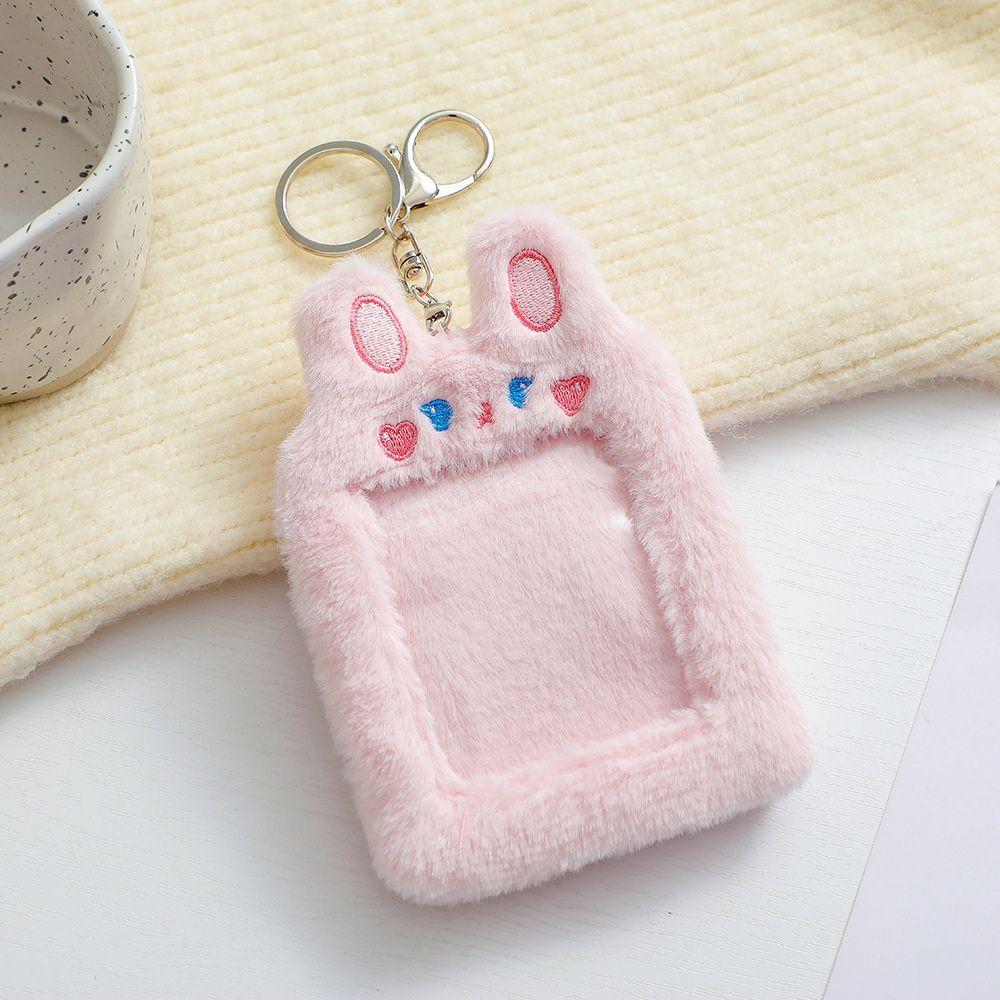 Photo Sleeves Plush Key Rings Photocard Holder Idol Photo Sleeve Case Plush Keychain ID Card Cover