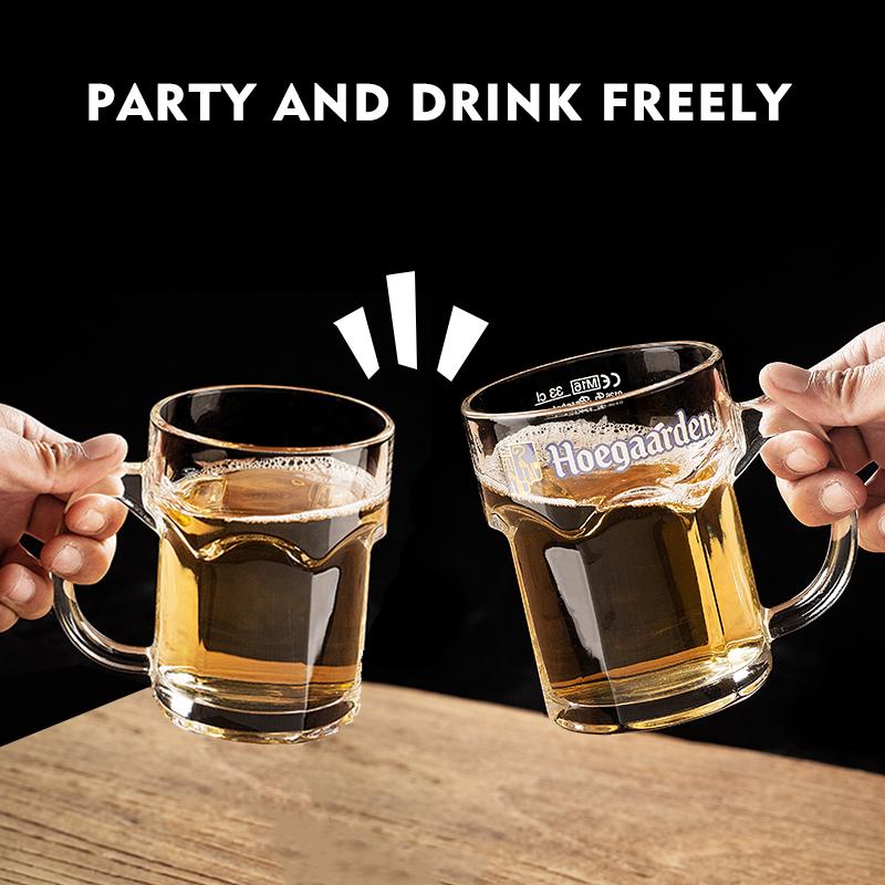 Sekskantet ølglass med hank Stort drikkeglass for te, kaffe, root beer floats, drikkeglass for restaurant, bar, hjem