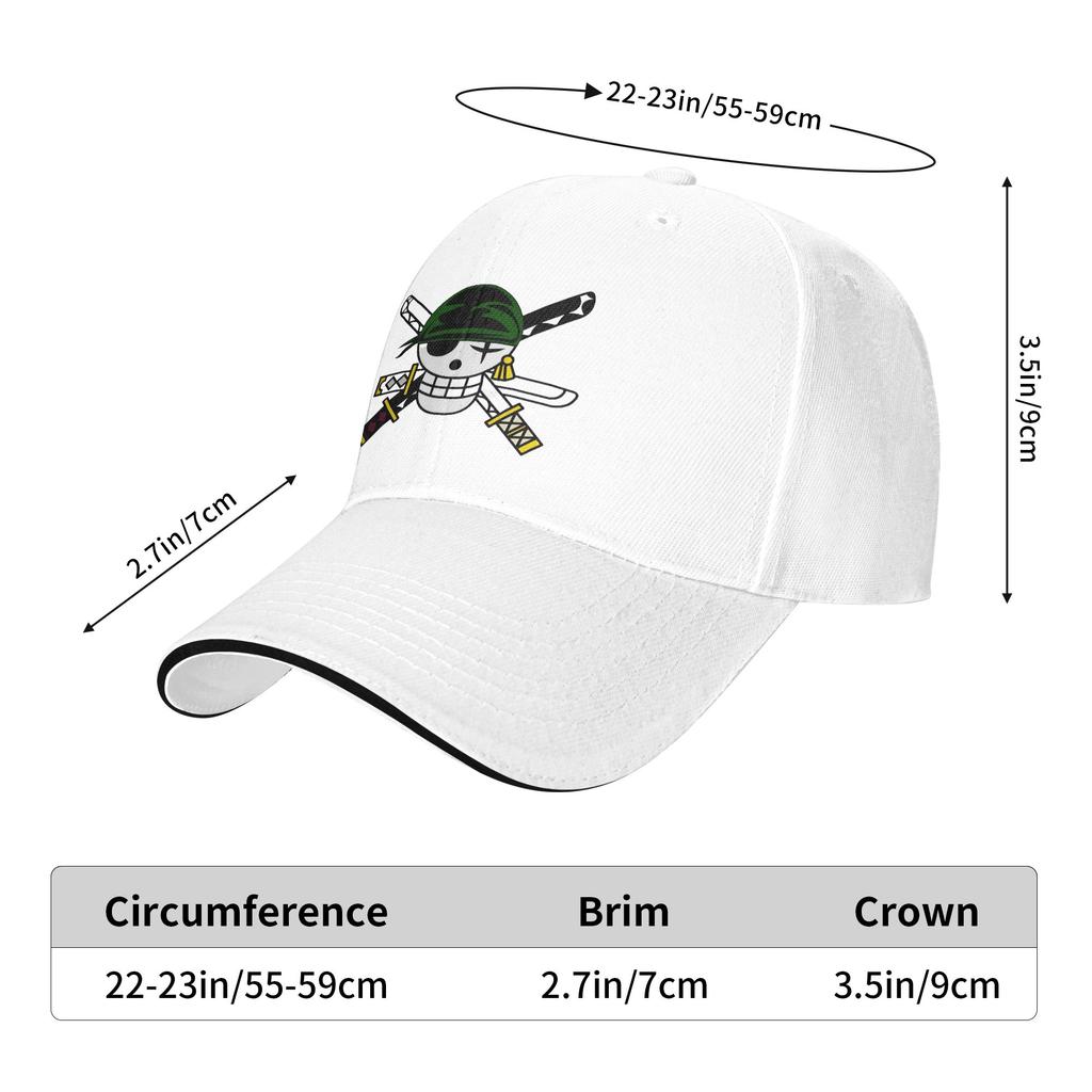 Roronoa Zoro One Piece Flag Baseball Cap Fashion Sandwich Hats for Men Women Adjustable Sun Hat Travel Gift