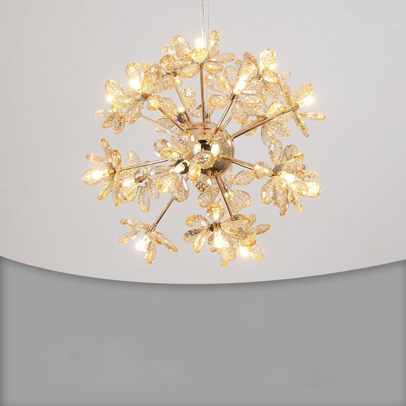 Modern Luxury Crystal Chandelier Dandelion Round Ball Pendant Ceiling Lamp for Dining Living Room Hanging Light New