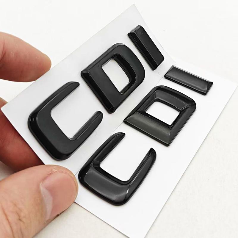 CDI Letter Emblem For Mercedes Benz Trunk Logo Badge W204 W205 W211 W212 W164 W166 CLA GLS GLE Class Chrome Glossy Black Sticker