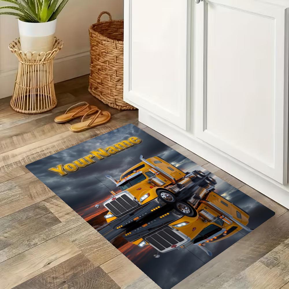 Peterbilt Heavy Trucks Customize Your Name Kitchen Rug Runner Rug Laundry Mat Hallway Entryway The Best Gift Choice