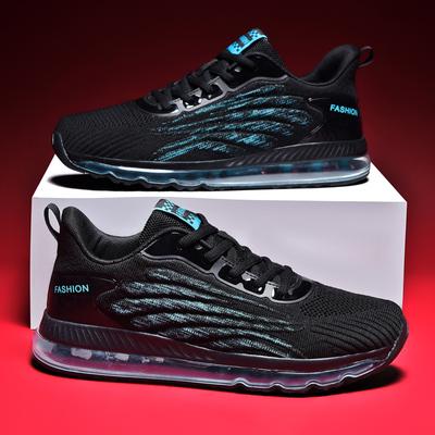 Large Size 48 47 Full Support Air Cushion Men's Shoes Running Shoes Light Fly Weaving Breathable All Black Sports Shoes White Shoes