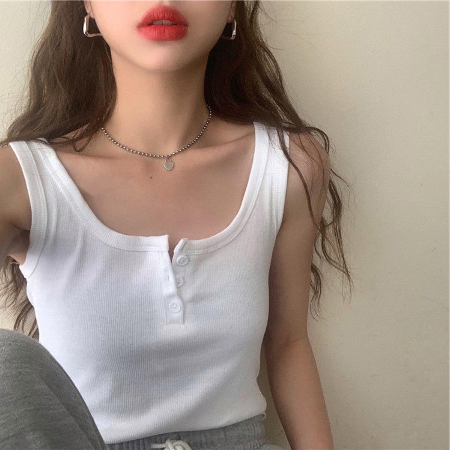Women s Sleeveless Cami Tops Slim Fit Basic Tank Shirts Casual Layering Sport S