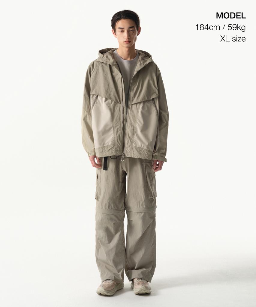 Musinsa Standard [City Leisure] Structured Block Windbreaker Jacket [Leaf Beige/Light Beige]